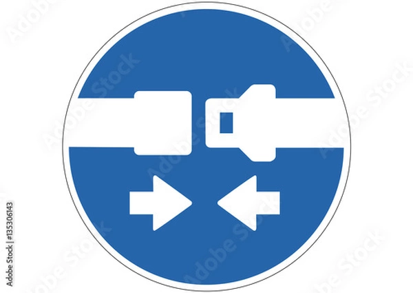 Obraz  Schild Gurtpflicht, bitte anschnallen