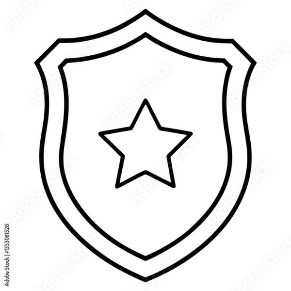 Obraz Police Badge Line Art Drawing