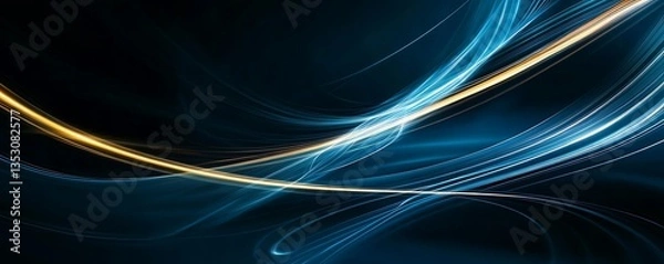 Obraz 빛이 흐르는 어두운 배경의 미래적 추상 아트 AI 생성