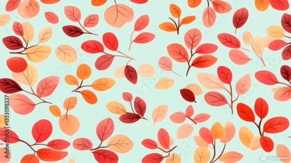 Obraz Autumn Leaves Seamless Pattern Design