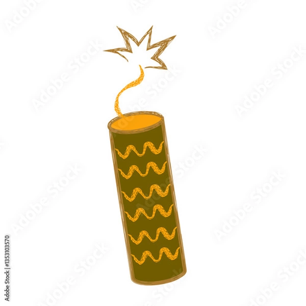 Fototapeta Firecracker object illustration vector icon
