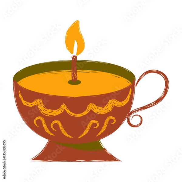 Fototapeta illustration of a candle in a candlestick