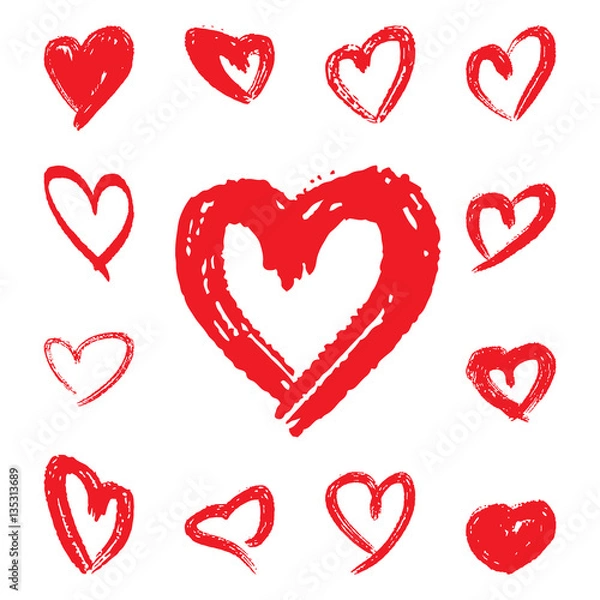 Obraz Hand drawn hearts. Design elements for Valentine's day.