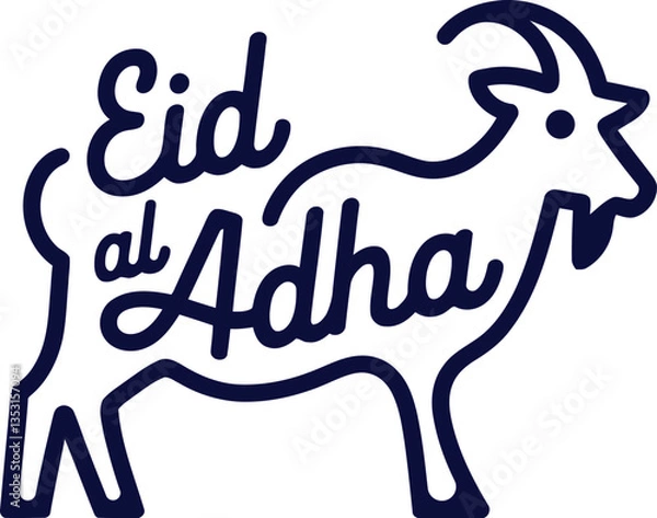 Fototapeta Eid al Adha Goat Illustration