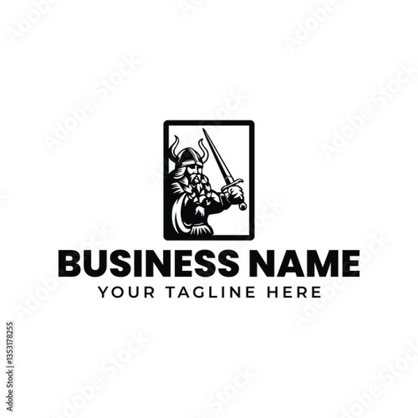 Obraz Viking Warrior with Sword Logo