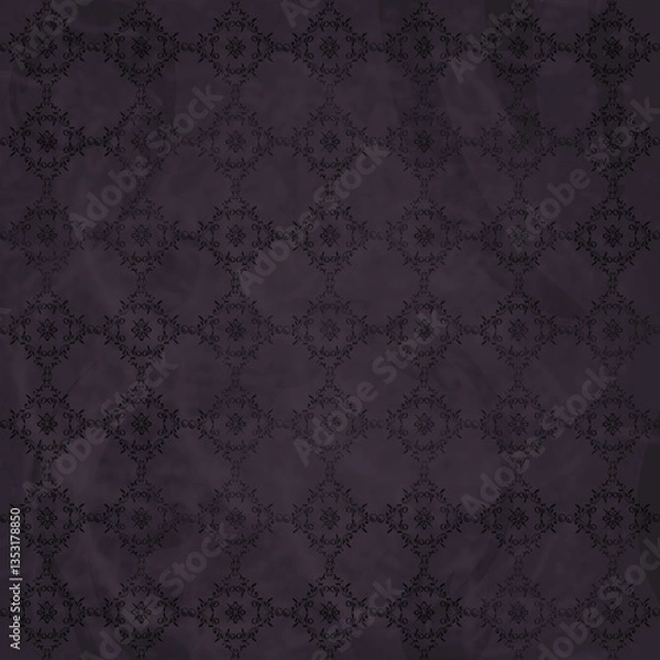 Fototapeta Floral geometric patterns, seamless paper and mosaic fabric