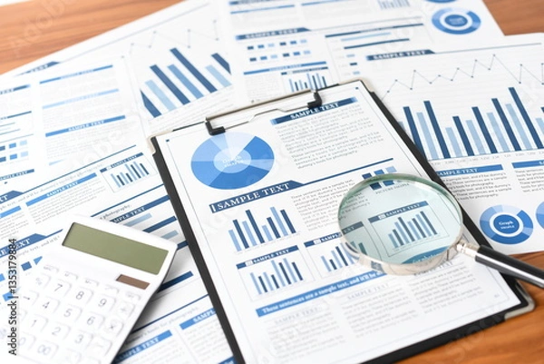 Obraz グラフやデータなどの分析や調査のイメージ