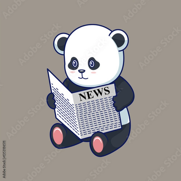 Obraz Panda Reading Newspaper