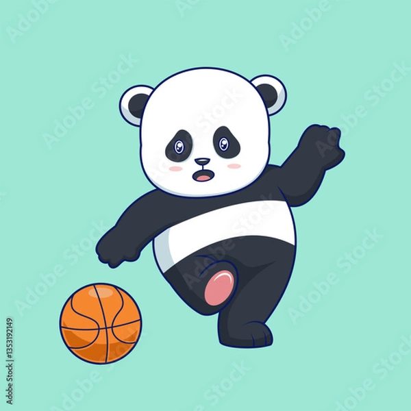 Obraz Panda Playing Basketball