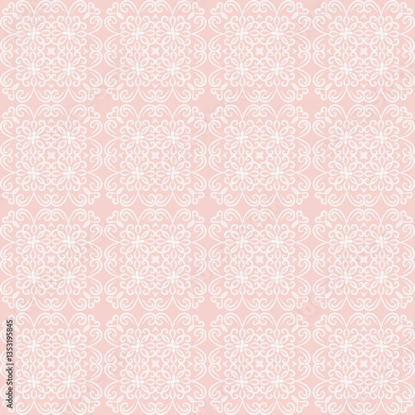 Fototapeta Floral geometric patterns, seamless paper and mosaic fabric