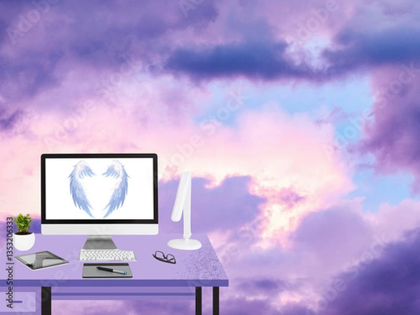 Obraz Office Background - Office in the Sky