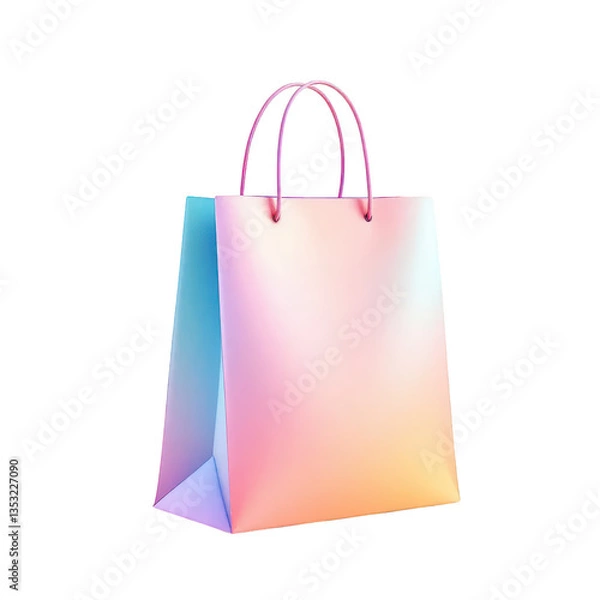 Fototapeta shopping bag, 3d illustration, isolated on tranparent background.