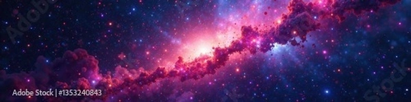 Fototapeta Galactic explosion of colorful stars in the darkness of outer space, cosmic, night, cosmos