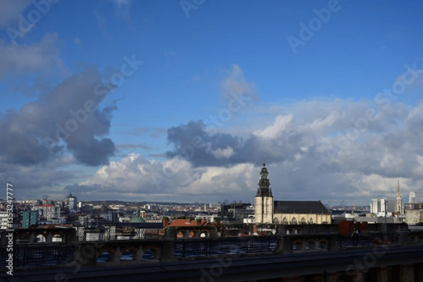 Fototapeta 高台から見るブリュッセルの街並み
