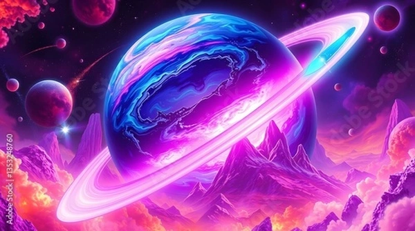 Fototapeta abstract background with glowing circles