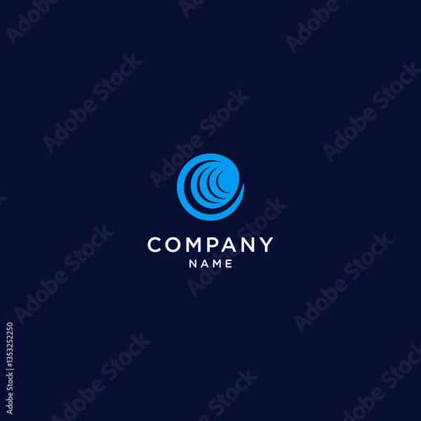 Obraz letter o logo with wave design elements