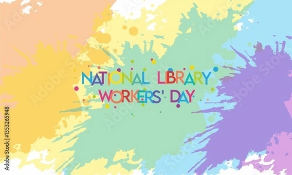 Fototapeta  National Library Workers Day greeting card design concept , vektor background 