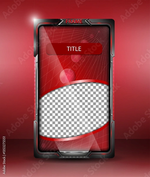 Obraz Layout vermelho para story em moldura futurista