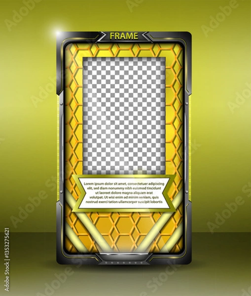 Obraz Layout amarelo para story em moldura futurista