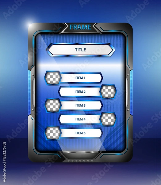 Obraz Layout azul em moldura futurista