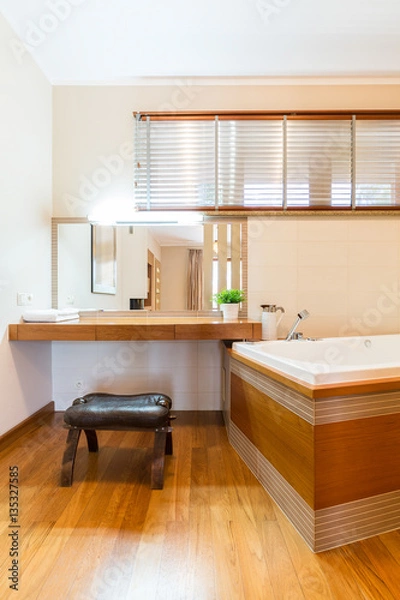 Fototapeta Bathroom with make-up vanity table