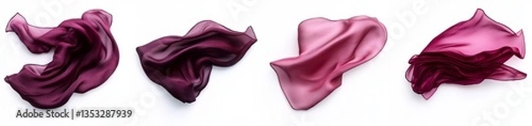 Fototapeta Elegant Draped Fabrics in Shades of Magenta