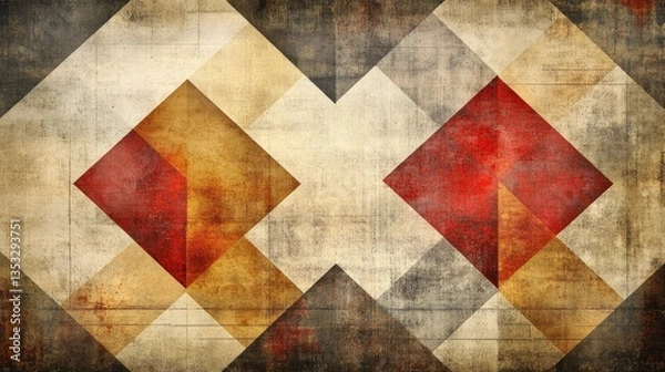 Fototapeta A stylish composition of geometric color patterns featuring trendy, muted earthy tones.