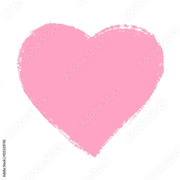 Fototapeta Pink hand drawn heart element. Vector background.