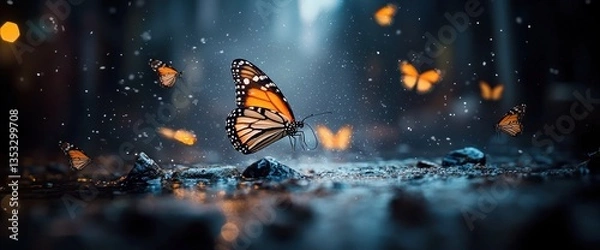 Obraz Butterfly in the Rain