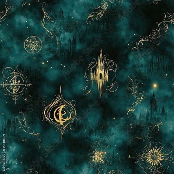 Fototapeta Enchanted Spells Seamless Digital Paper