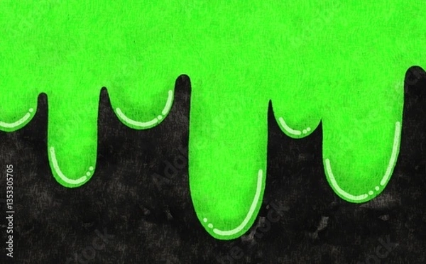 Obraz とろっと垂れるスライムをイメージした水彩背景素材