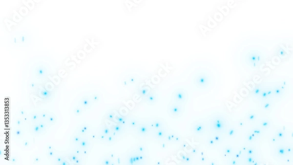 Obraz Abstract teal glowing particles on a transparent background