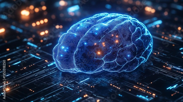 Fototapeta Electronic Science and Technology Brain