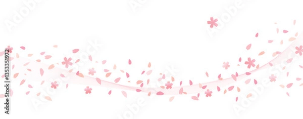 Obraz 桜吹雪のオーバーレイ背景