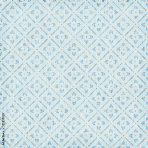 Fototapeta Floral geometric patterns, seamless paper and mosaic fabric