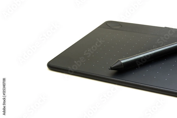 Fototapeta background of black pen pad with copy space for text.