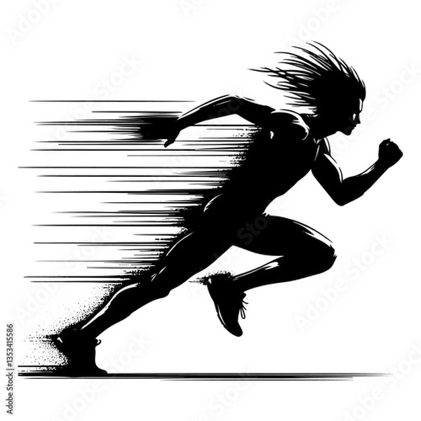 Obraz Sprinting Athlete Silhouette Depicting Speed and Motion Expression