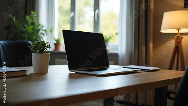 Fototapeta Home Office Setup: Boost Productivity with a Computer Workspace