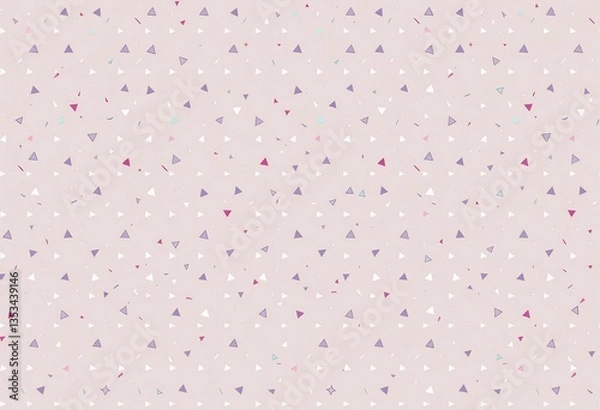 Obraz Subtle, repeating geometric birthday pattern featuring small triangles and confetti; seamless design ideal for festive backgrounds, wrapping paper, memphis