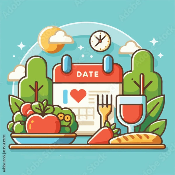 Fototapeta date, calendar, schedule, business, vector, event, icon, time, reminder, day, design, agenda, background, illustration, plan, office, symbol, sign, isolated, web, week, planner, month, food, graphic, 