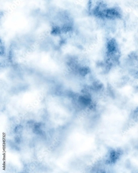Obraz A serene abstract pattern of soft blue and white clouds, creating a calming and airy atmosphere.