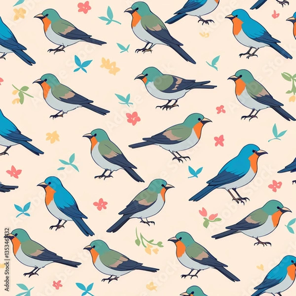 Obraz seamless pattern with birds