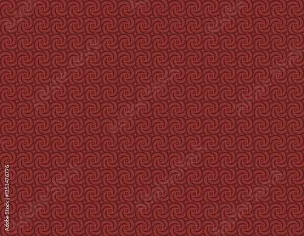 Fototapeta Floral ornament with swirl pattern, seamless paper  fabric
