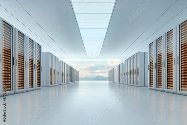 Fototapeta Modern Server Room Data Center.