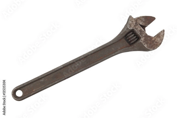 Fototapeta djustable spanner isolated on white