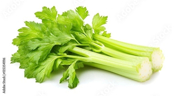 Fototapeta Fresh celery isolated on white background