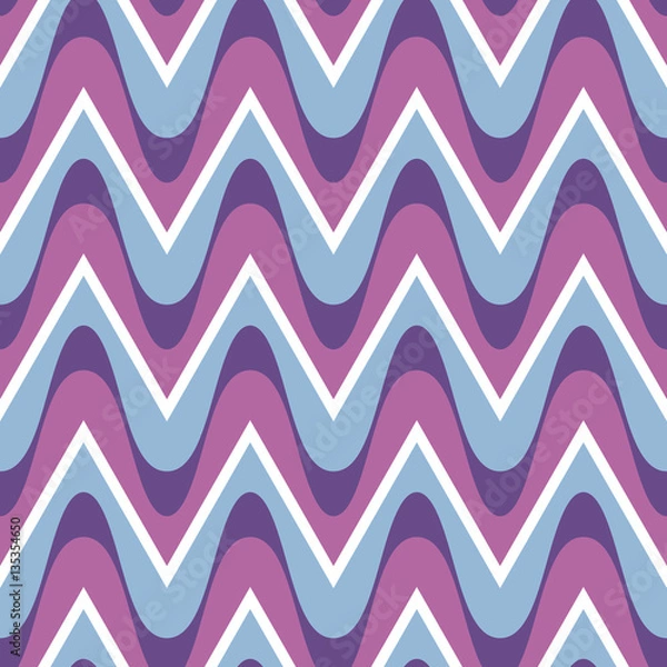 Obraz Simple purple blue scalloped seamless pattern