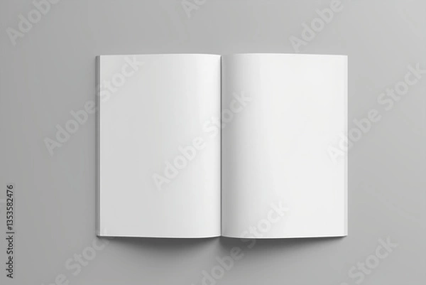 Fototapeta Brochure and Magazine Mockup isolated on grey background, 3d render
