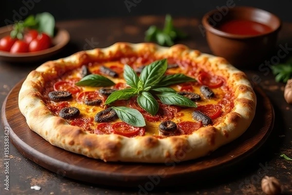Obraz Deluxe Cheese Pizza Featuring Premium Ingredients