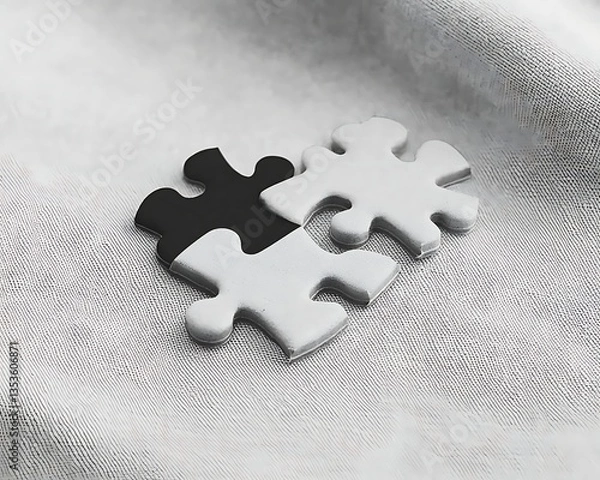 Obraz Heart Puzzle Pieces on Fabric.